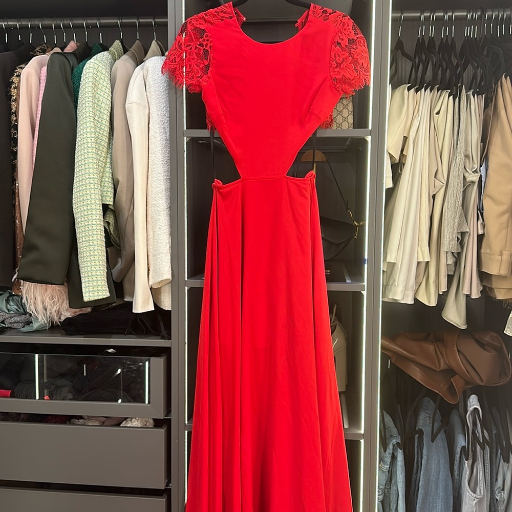 Bebe Formal Long Red Dress